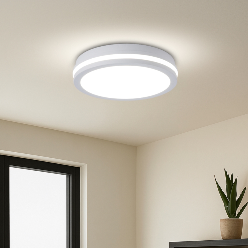 Brilagi - LED udendørs loftlampe med sensor BENE LED/24W/230V Ø 26 cm hvid IP54