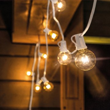 Brilagi - LED udendørs dekorationskæde GIRLANDA 10xE12/0,6W/230V 8m hvid IP44 varm hvid