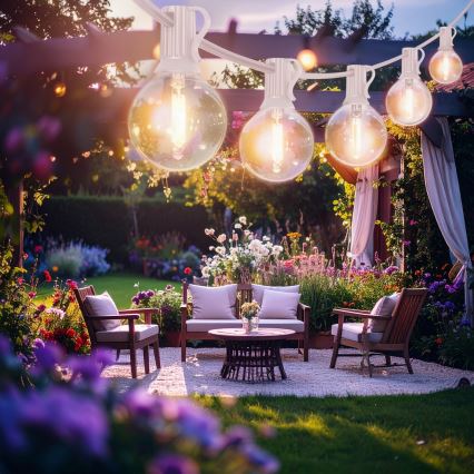 Brilagi - LED udendørs dekorationskæde GIRLANDA 10xE12/0,6W/230V 8m hvid IP44 varm hvid