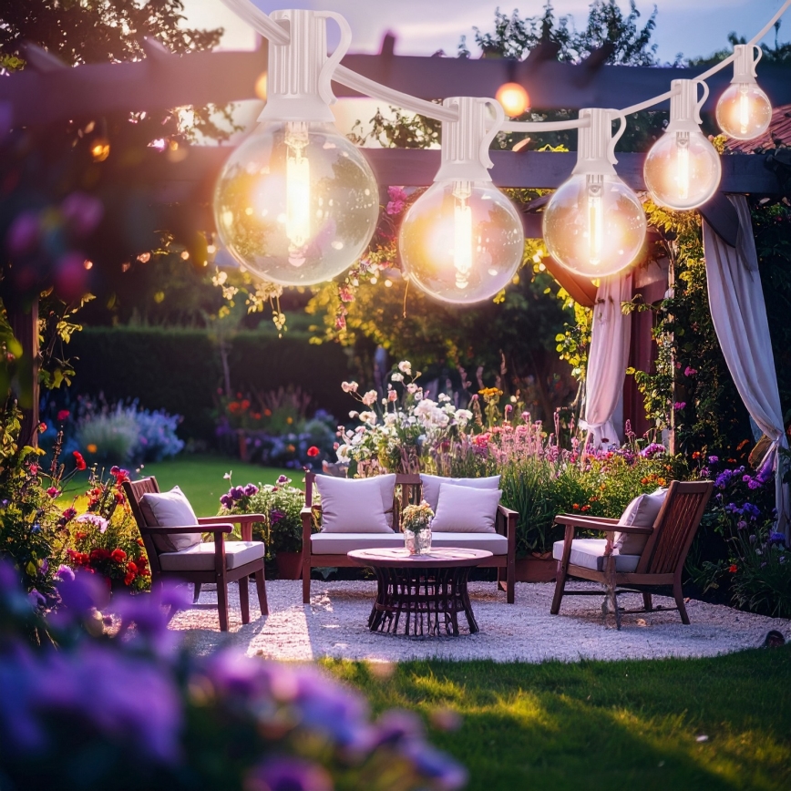 Brilagi - LED udendørs dekorationskæde GIRLANDA 10xE12/0,6W/230V 8m hvid IP44 varm hvid