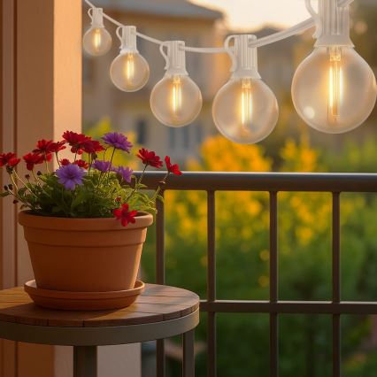 Brilagi - LED udendørs dekorationskæde GIRLANDA 10xE12/0,6W/230V 8m hvid IP44 varm hvid