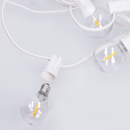 Brilagi - LED udendørs dekorationskæde GIRLANDA 10xE12/0,6W/230V 8m hvid IP44 varm hvid