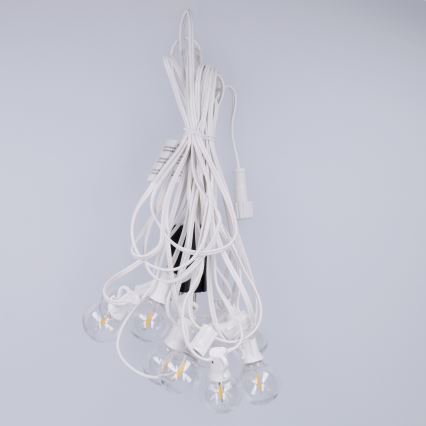 Brilagi - LED udendørs dekorationskæde GIRLANDA 10xE12/0,6W/230V 8m hvid IP44 varm hvid