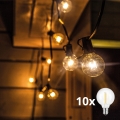 Brilagi - LED udendørs dekorationslyskæde GIRLANDA 10xE12/0,6W/230V 8m sort IP44 varm hvid