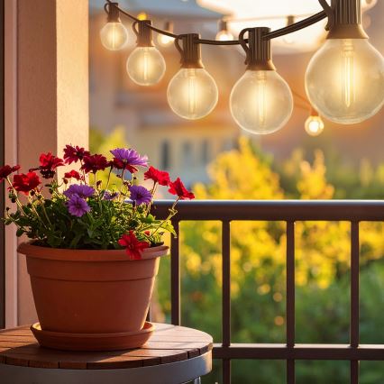 Brilagi - LED udendørs dekorationslyskæde GIRLANDA 10xE12/0,6W/230V 8m sort IP44 varm hvid