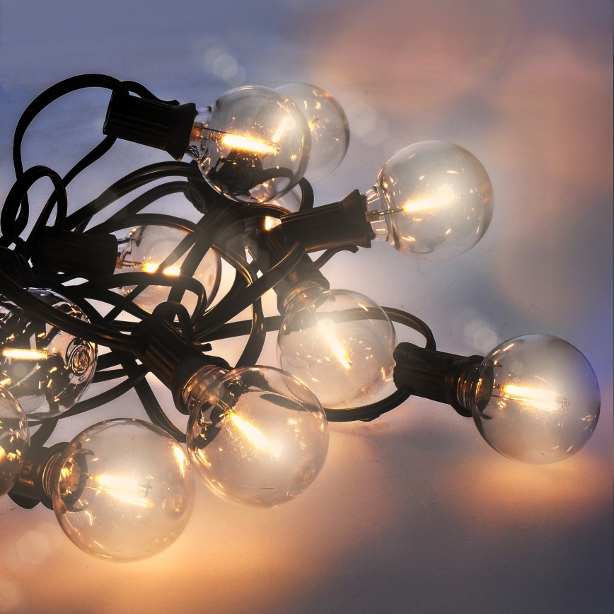 Brilagi - LED udendørs dekorationslyskæde GIRLANDA 10xE12/0,6W/230V 8m sort IP44 varm hvid