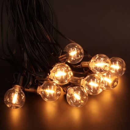 Brilagi - LED udendørs dekorationslyskæde GIRLANDA 10xE12/0,6W/230V 8m sort IP44 varm hvid