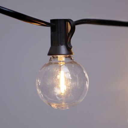 Brilagi - LED udendørs dekorationslyskæde GIRLANDA 10xE12/0,6W/230V 8m sort IP44 varm hvid