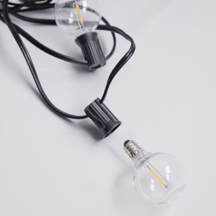 Brilagi - LED udendørs dekorationslyskæde GIRLANDA 10xE12/0,6W/230V 8m sort IP44 varm hvid