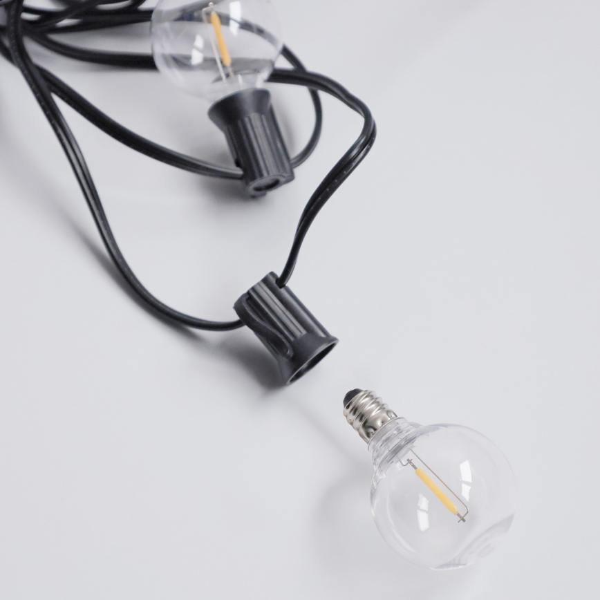 Brilagi - LED udendørs dekorationslyskæde GIRLANDA 10xE12/0,6W/230V 8m sort IP44 varm hvid