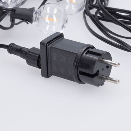 Brilagi - LED udendørs dekorationslyskæde GIRLANDA 10xE12/0,6W/230V 8m sort IP44 varm hvid