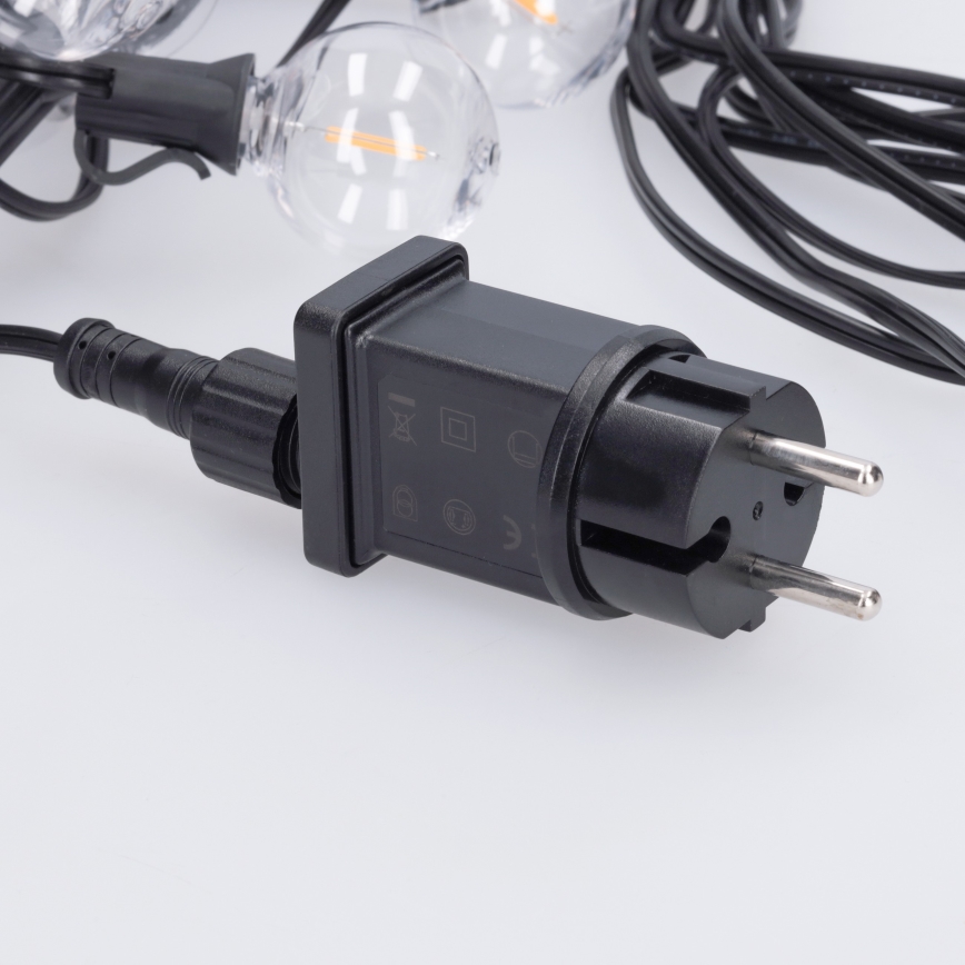 Brilagi - LED udendørs dekorationslyskæde GIRLANDA 10xE12/0,6W/230V 8m sort IP44 varm hvid