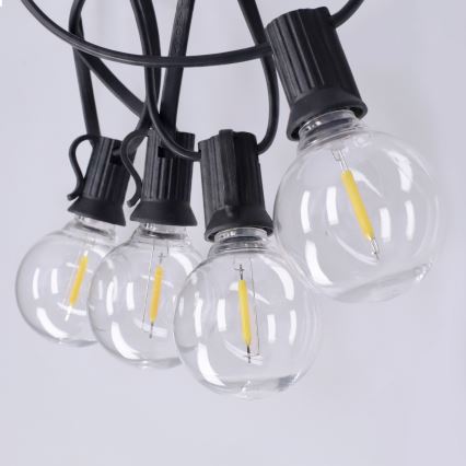 Brilagi - LED udendørs dekorationslyskæde GIRLANDA 10xE12/0,6W/230V 8m sort IP44 varm hvid