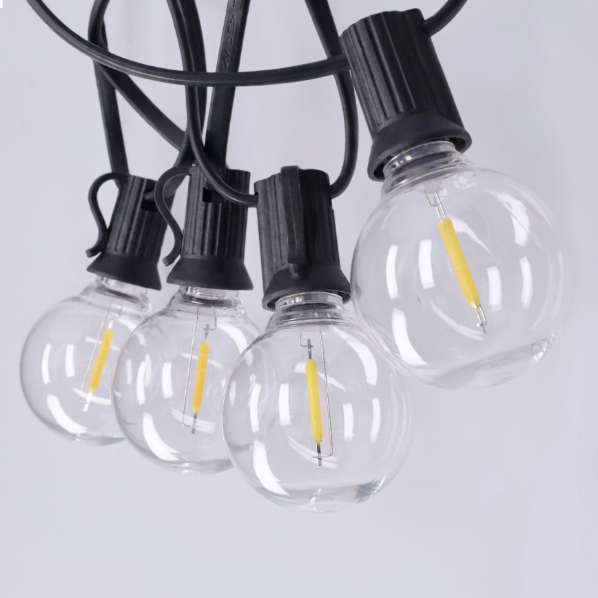 Brilagi - LED udendørs dekorationslyskæde GIRLANDA 10xE12/0,6W/230V 8m sort IP44 varm hvid