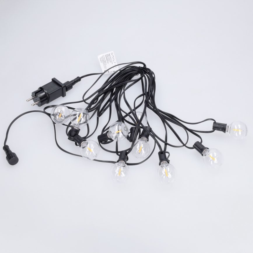 Brilagi - LED udendørs dekorationslyskæde GIRLANDA 10xE12/0,6W/230V 8m sort IP44 varm hvid