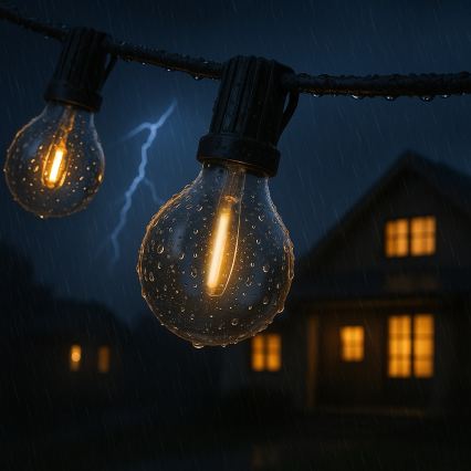 Brilagi - LED udendørs dekorationslyskæde GIRLANDA 18xE12/0,6W/230V 13m sort IP44 varmhvid