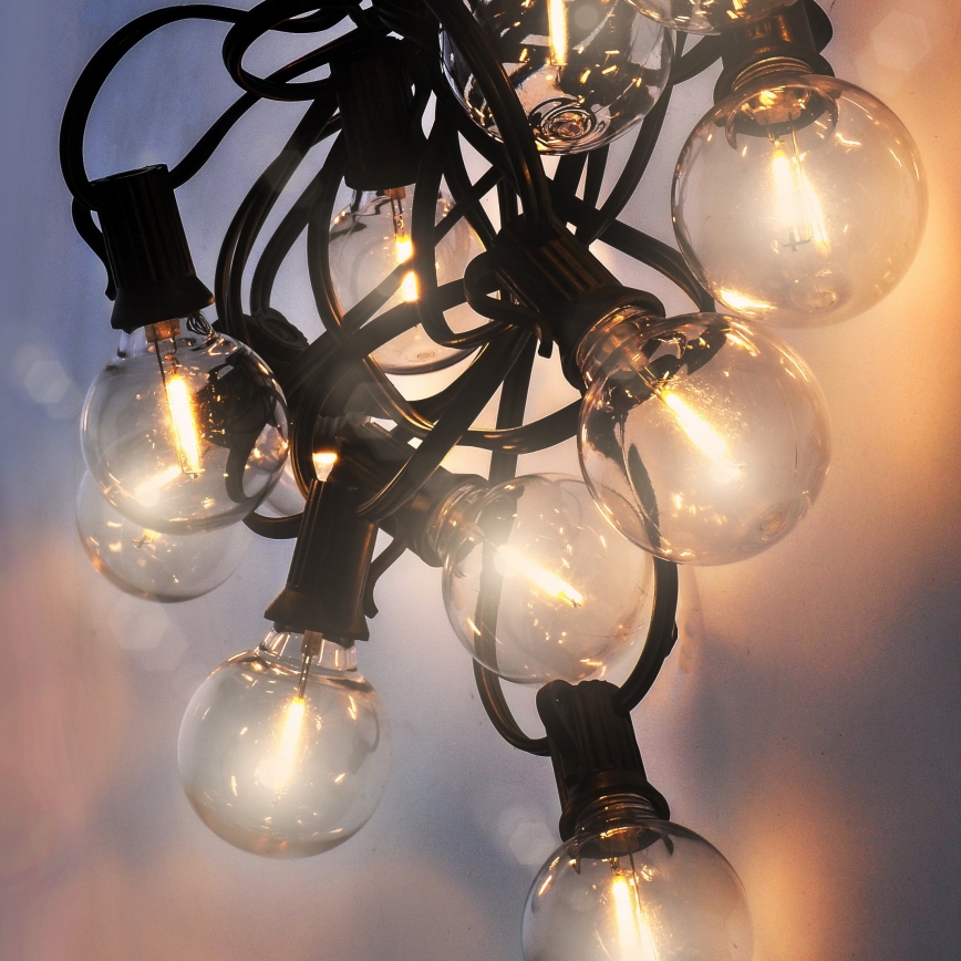 Brilagi - LED udendørs dekorationskæde GIRLANDA 25xE12/0,36W/24V 20 m sort IP44 varm hvid