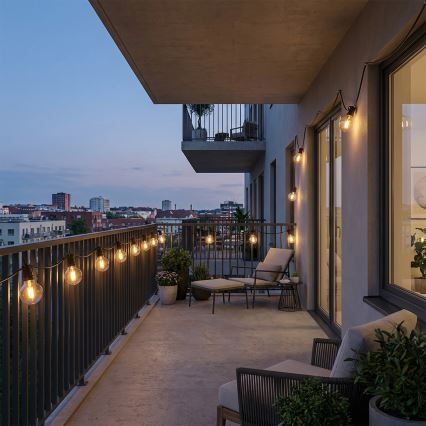 Brilagi - LED udendørs dekorationskæde GIRLANDA 25xE12/0,36W/24V 20 m sort IP44 varm hvid