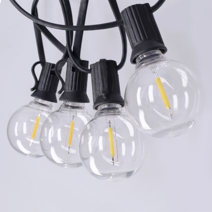 Brilagi - LED udendørs dekorationskæde GIRLANDA 25xE12/0,36W/24V 20 m sort IP44 varm hvid