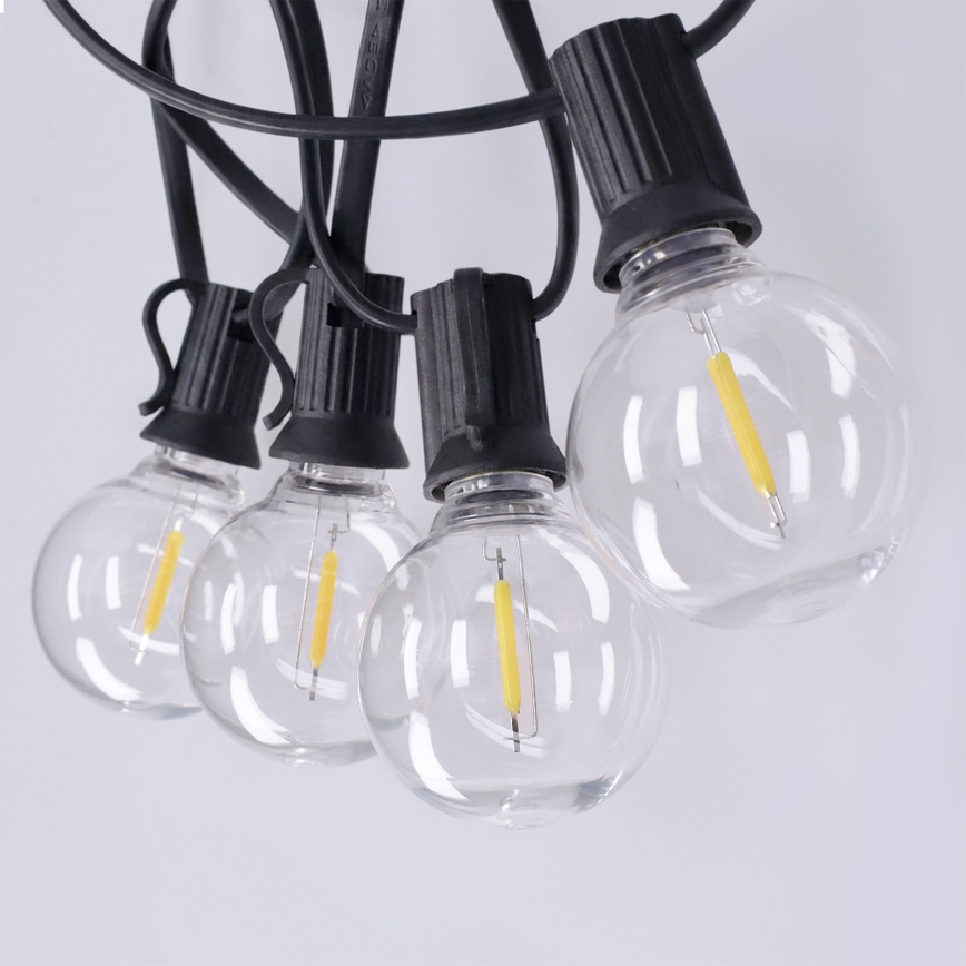 Brilagi - LED udendørs dekorationskæde GIRLANDA 25xE12/0,36W/24V 20 m sort IP44 varm hvid
