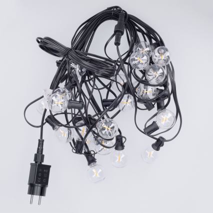 Brilagi - LED udendørs dekorationskæde GIRLANDA 25xE12/0,36W/24V 20 m sort IP44 varm hvid