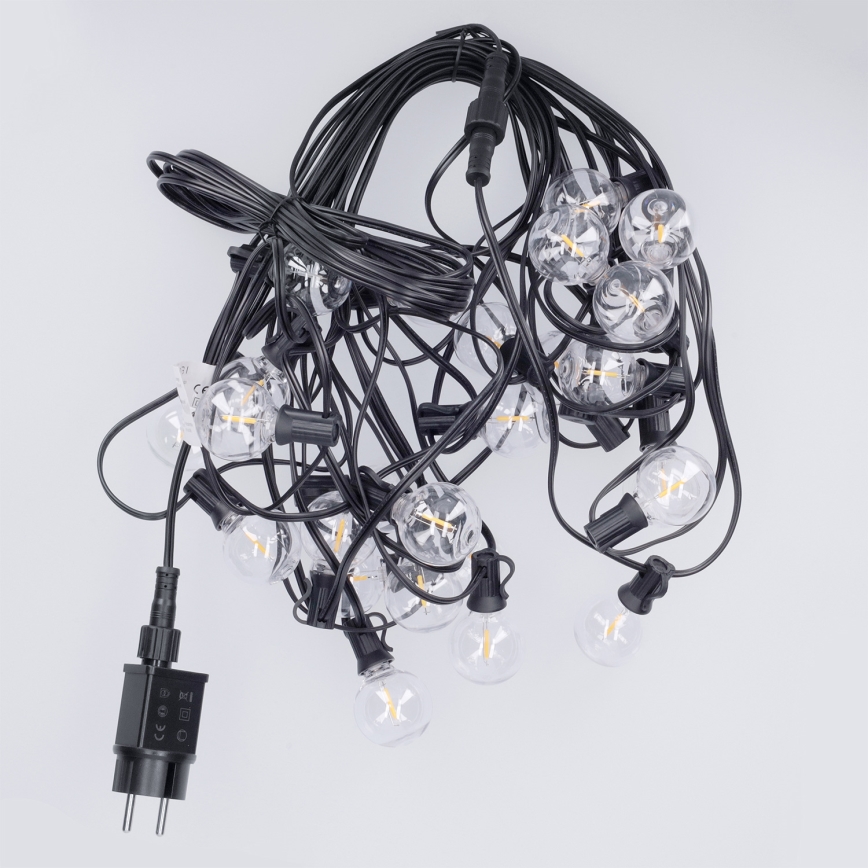 Brilagi - LED udendørs dekorationskæde GIRLANDA 25xE12/0,36W/24V 20 m sort IP44 varm hvid