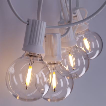 Brilagi - LED udendørs dekorativ lyskæde GIRLANDA 25xE12/0,6W/230V 20m hvid IP44 varm hvid