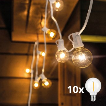 BRILAGI - LED udendørs dekorativ lyskæde GIRLANDA 10xE12/0,6W/230V 8m hvid IP44 varm hvid