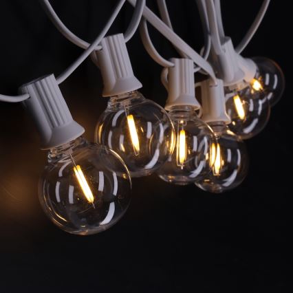 Brilagi - LED udendørs dekorationslyskæde GIRLANDA 10xE12/0,6W/230V 8m hvid IP44 varmhvid