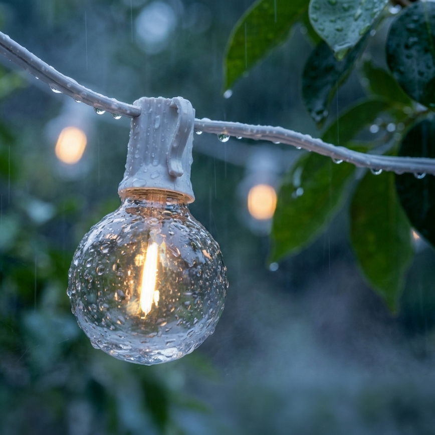 Brilagi - LED udendørs dekorationslyskæde GIRLANDA 10xE12/0,6W/230V 8m hvid IP44 varmhvid