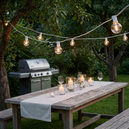 Brilagi - LED udendørs dekorationslyskæde GIRLANDA 10xE12/0,6W/230V 8m hvid IP44 varmhvid