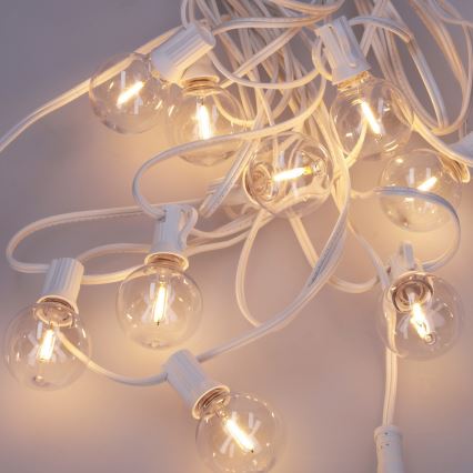 Brilagi - LED udendørs dekorationslyskæde GIRLANDA 10xE12/0,6W/230V 8m hvid IP44 varmhvid