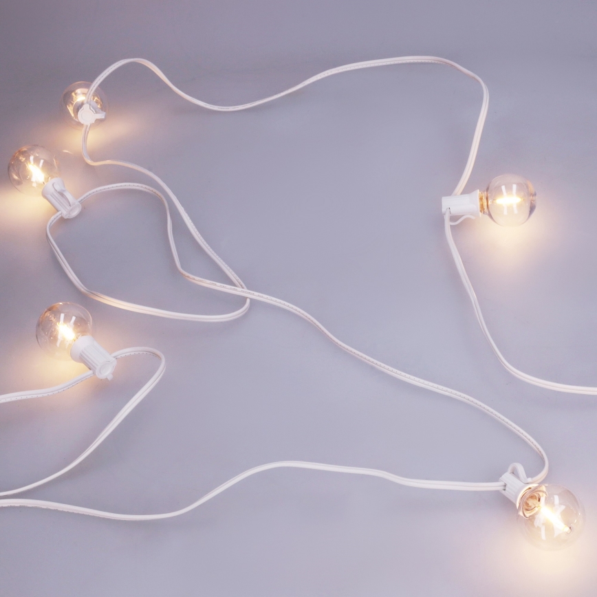 Brilagi - LED udendørs dekorationslyskæde GIRLANDA 10xE12/0,6W/230V 8m hvid IP44 varmhvid