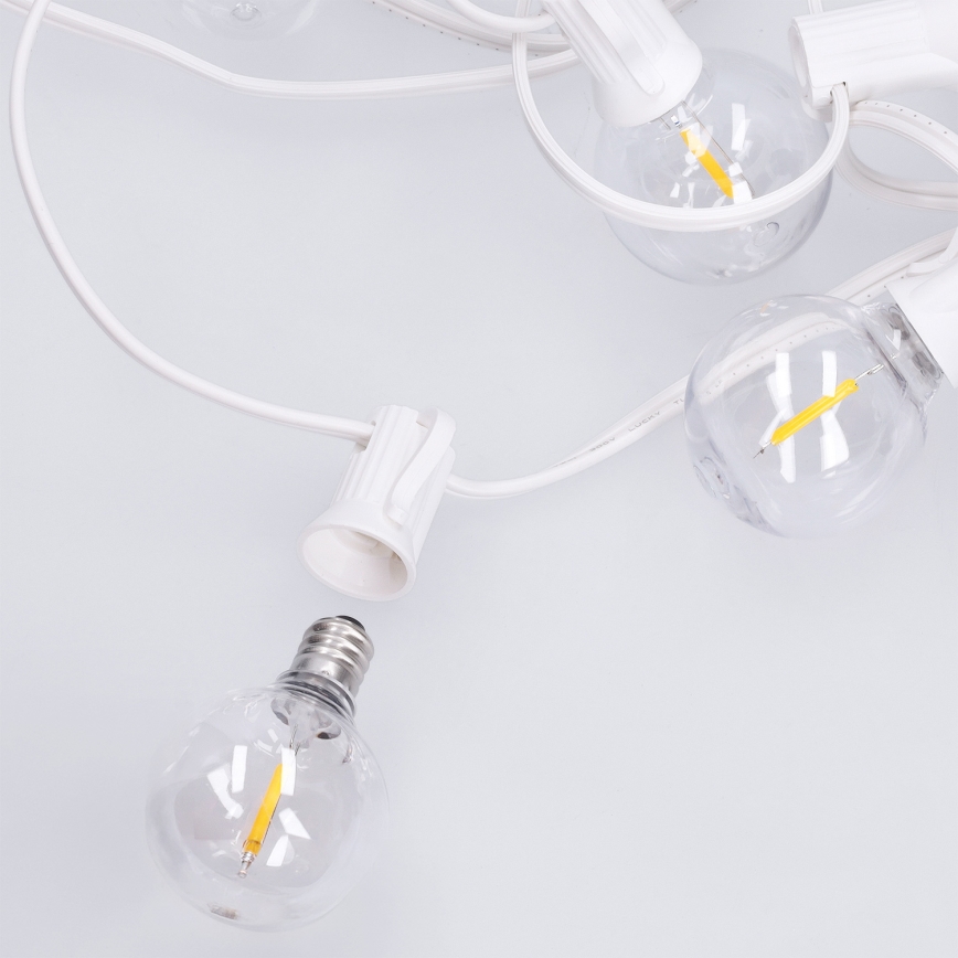 Brilagi - LED udendørs dekorationslyskæde GIRLANDA 10xE12/0,6W/230V 8m hvid IP44 varmhvid