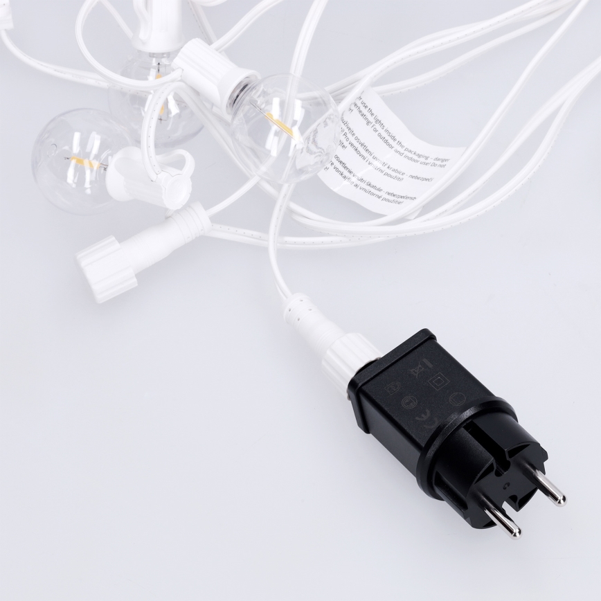 Brilagi - LED udendørs dekorationslyskæde GIRLANDA 10xE12/0,6W/230V 8m hvid IP44 varmhvid