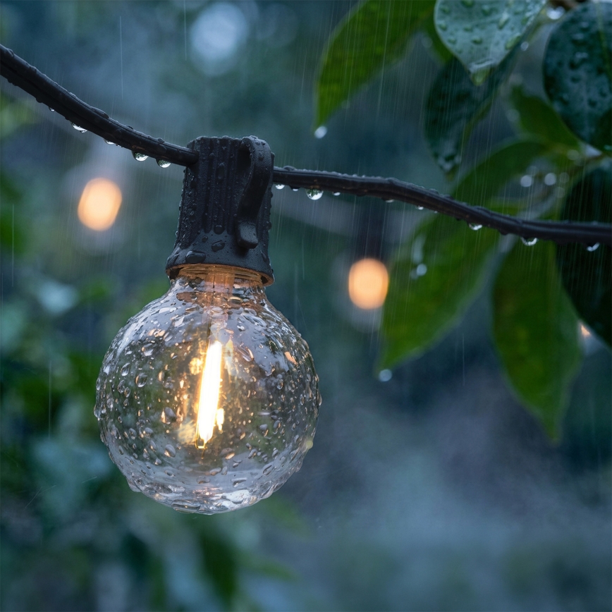 Brilagi - LED udendørs dekorativ lyskæde GIRLANDA 10xE12/0,6W/230V 8m sort IP44 varm hvid