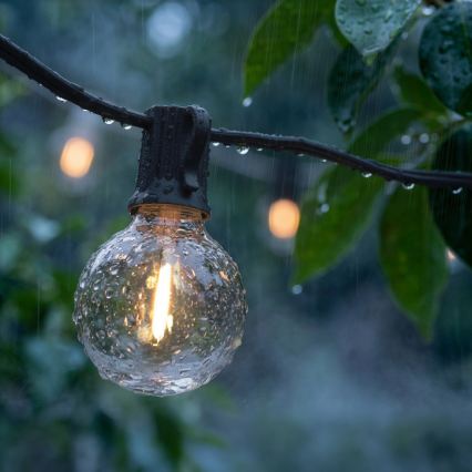 Brilagi - LED udendørs dekorativ lyskæde GIRLANDA 10xE12/0,6W/230V 8m sort IP44 varm hvid