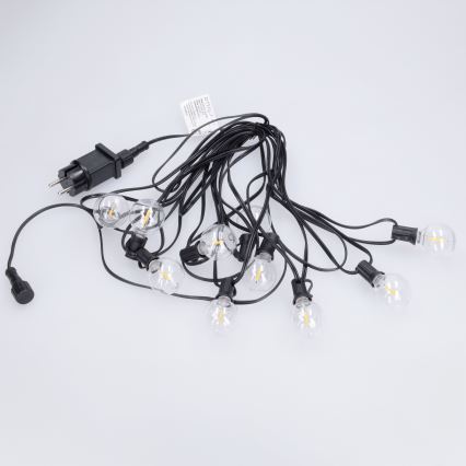 Brilagi - LED udendørs dekorativ lyskæde GIRLANDA 10xE12/0,6W/230V 8m sort IP44 varm hvid