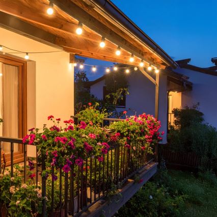 Brilagi - LED udendørs dekorationskæde GIRLANDA 18xE12/0,6W/230V 13m sort IP44 varm hvid