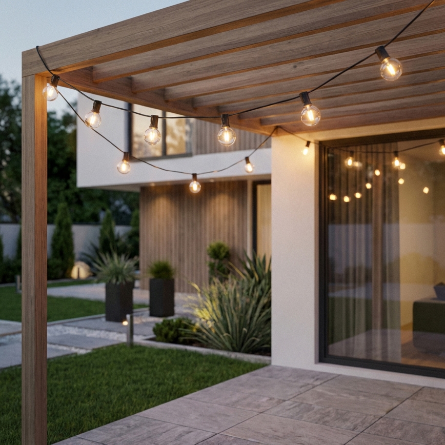 Brilagi - LED udendørs dekorationskæde GIRLANDA 18xE12/0,6W/230V 13m sort IP44 varm hvid