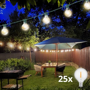 Brilagi - LED udendørs dekorativ lyskæde GIRLANDA 25xE12/0,8W/230V 20m grøn IP44 varm hvid