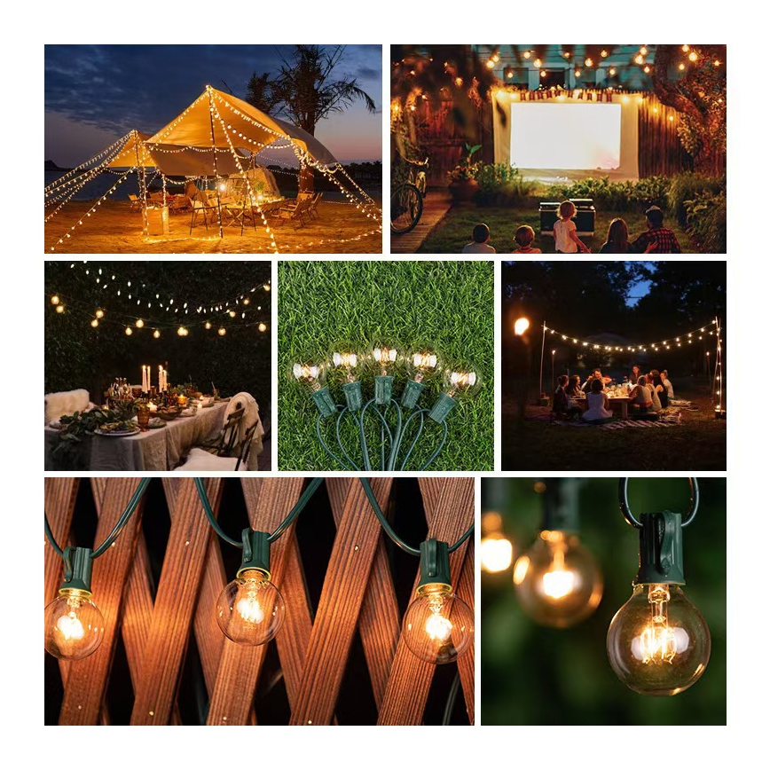 Brilagi - LED udendørs dekorationskæde GIRLANDA 25xE12/0,8W/230V 20m grøn IP44 varm hvid