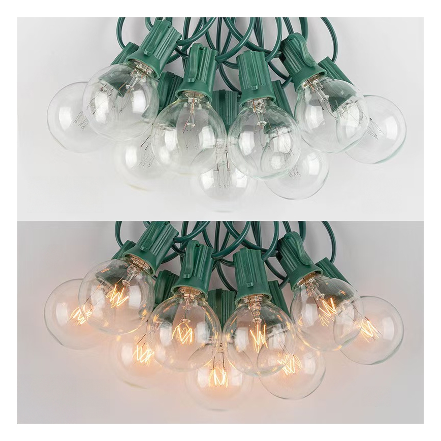 Brilagi - LED udendørs dekorationskæde GIRLANDA 25xE12/0,8W/230V 20m grøn IP44 varm hvid