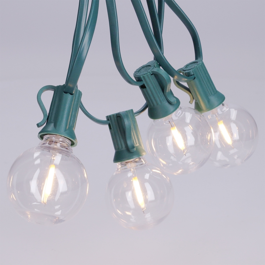 Brilagi - LED udendørs dekorationskæde GIRLANDA 25xE12/0,8W/230V 20m grøn IP44 varm hvid