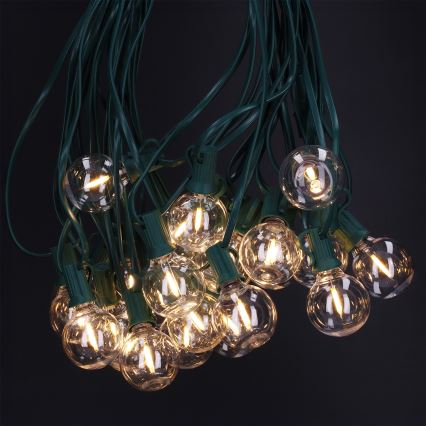 Brilagi - LED udendørs dekorationskæde GIRLANDA 25xE12/0,8W/230V 20m grøn IP44 varm hvid