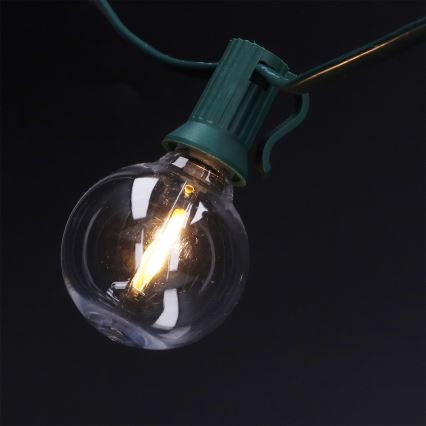 Brilagi - LED udendørs dekorationskæde GIRLANDA 25xE12/0,8W/230V 20m grøn IP44 varm hvid