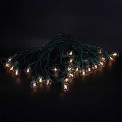 Brilagi - LED udendørs dekorationskæde GIRLANDA 25xE12/0,8W/230V 20m grøn IP44 varm hvid