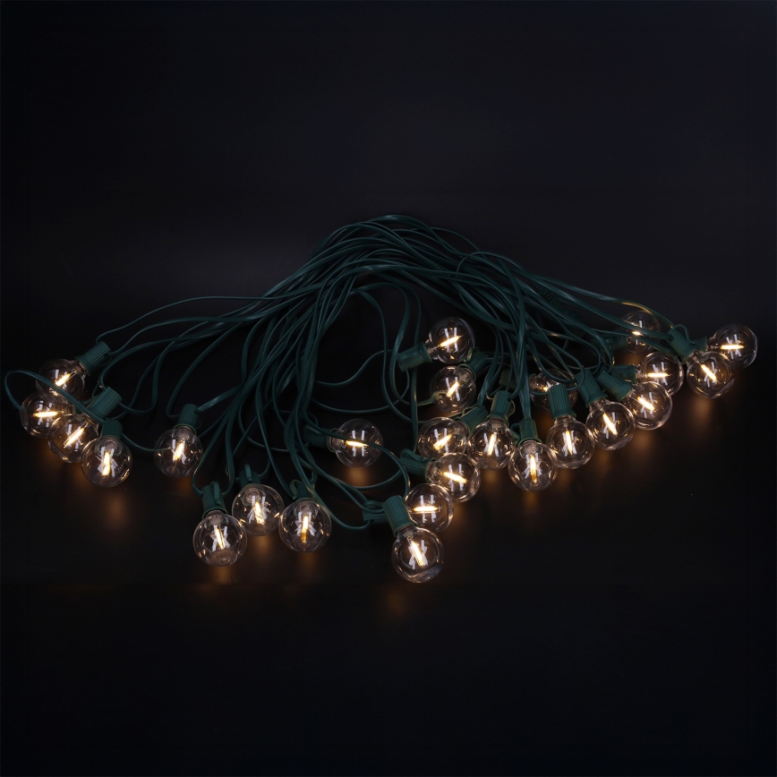 Brilagi - LED udendørs dekorationskæde GIRLANDA 25xE12/0,8W/230V 20m grøn IP44 varm hvid