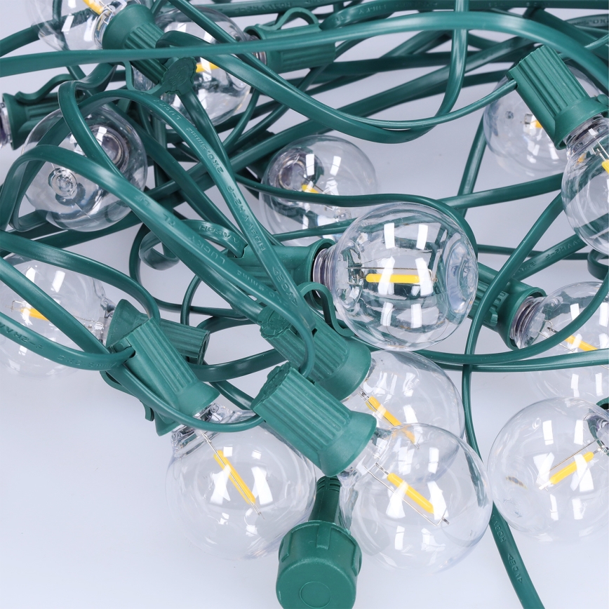Brilagi - LED udendørs dekorationskæde GIRLANDA 25xE12/0,8W/230V 20m grøn IP44 varm hvid