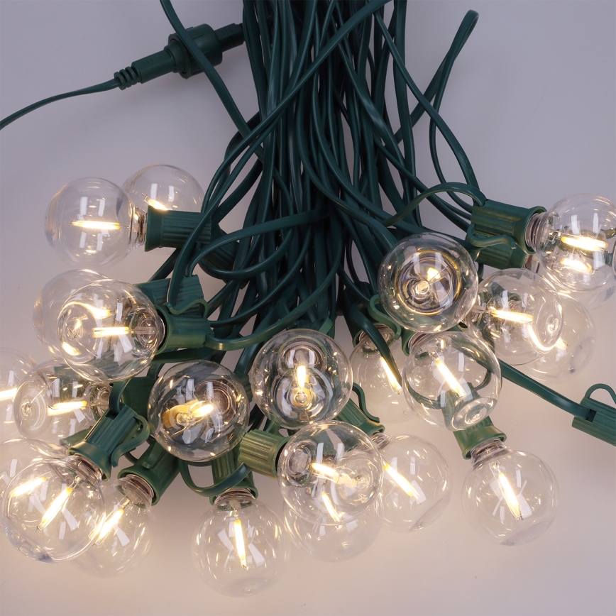 Brilagi - LED udendørs dekorationskæde GIRLANDA 25xE12/0,8W/230V 20m grøn IP44 varm hvid